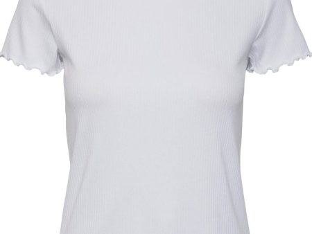 Pieces  - Pcnicca Ss O-Neck Top - Bright White Online Sale