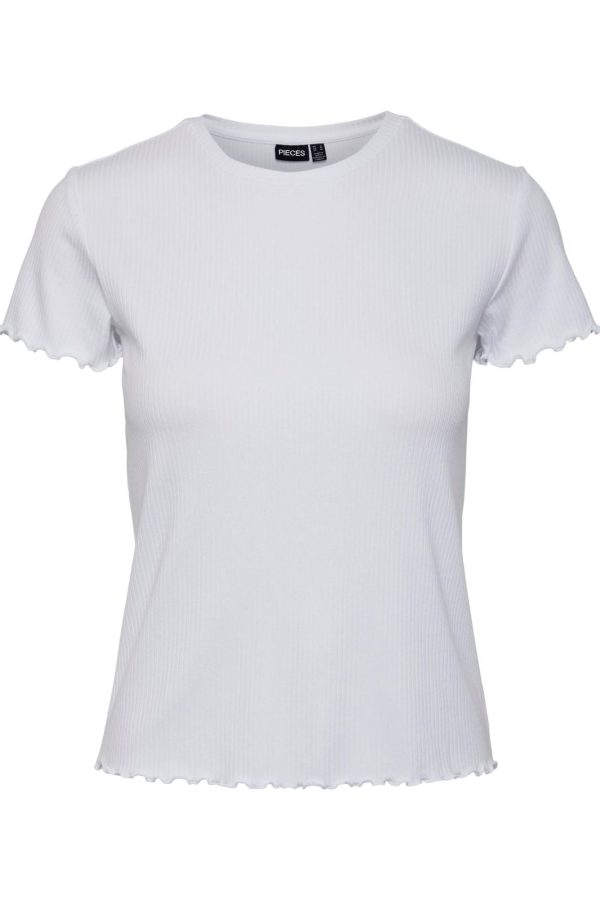 Pieces  - Pcnicca Ss O-Neck Top - Bright White Online Sale