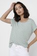 Only - Onlmoster Stripe S S O-Neck Top - 3562253 Jadeite Cloud Dancer Fashion