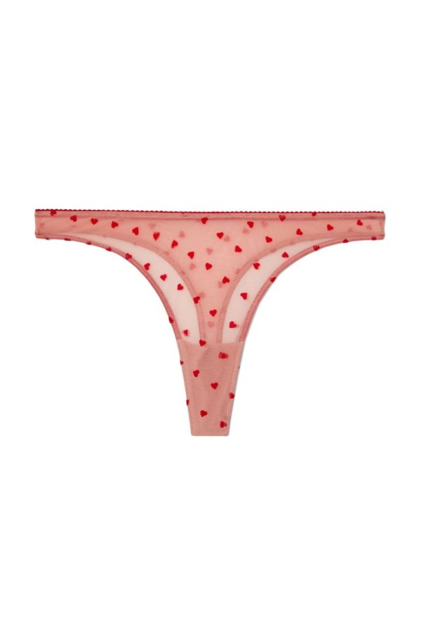 Understatement Underwear - Mesh Thong - Pale Pink Deep Red For Discount