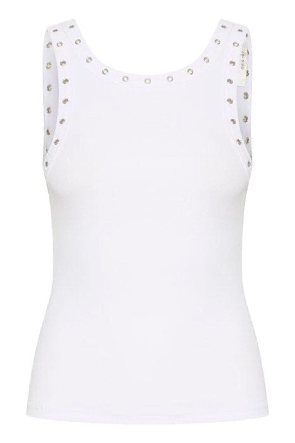 Gestuz - DrewGZ eyelet tank top - Bright White Online now