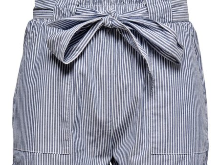 Only - Onlsmilla belt shorts - Medium Blue Den W STRIPES Online now