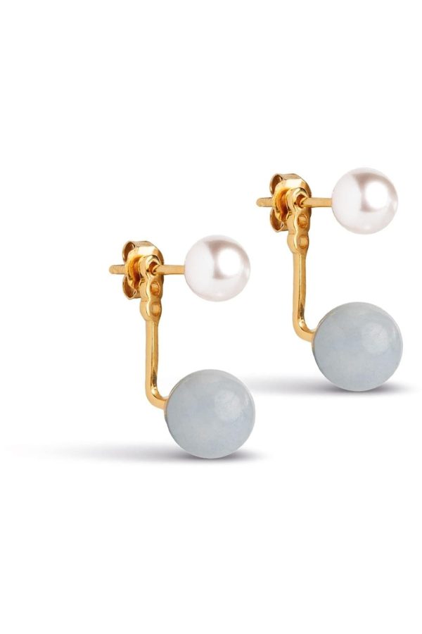 Enamel Copenhagen - Studs, Althea - Light Blue And Pearls Hot on Sale