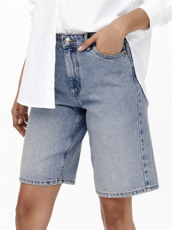 Only - Onlsonny hw wide dnm shorts - Light Blue Denim Fashion