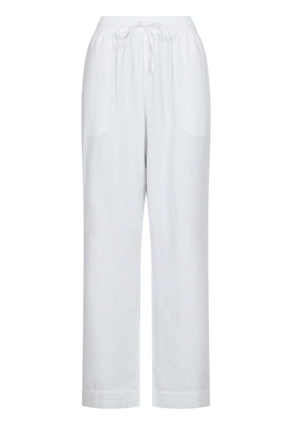 Forudbestilling - Neo Noir - Sonar Linen Pants - White For Cheap