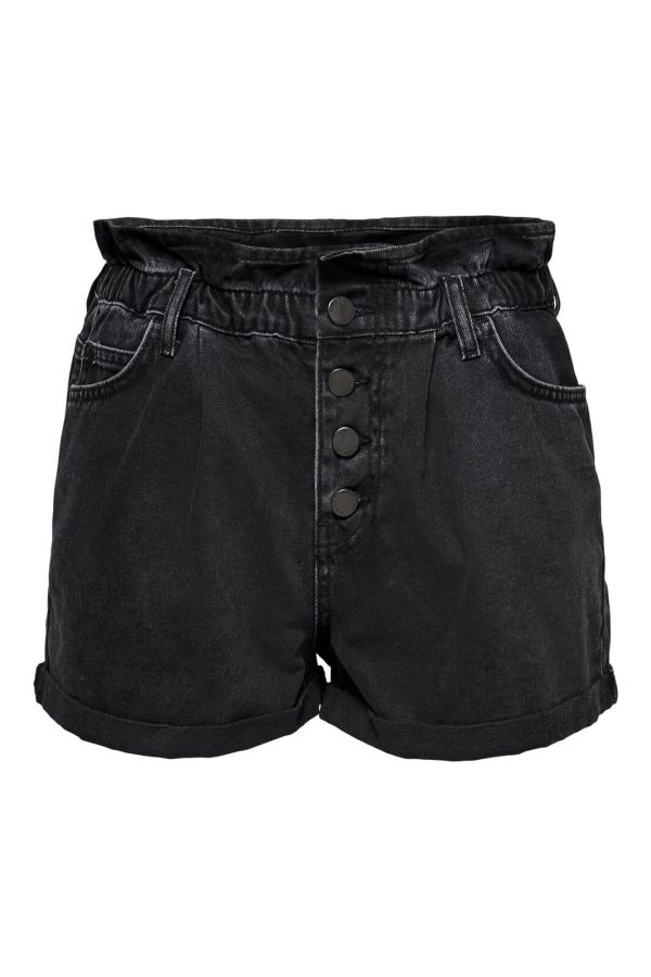 Only - Onlcuba Paperbag Shorts - 3643862 Black Denim For Cheap