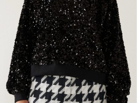 Stella Nova - Sequins Blouse - 999 Black For Cheap