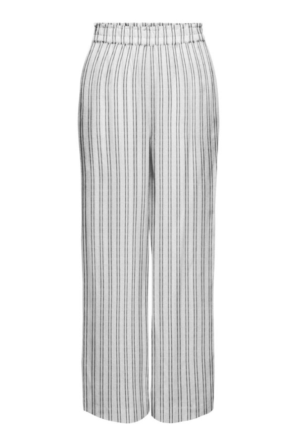 Only - Onlstokyo Hw Linen Blend Stripe PNT - Bright White Hot on Sale