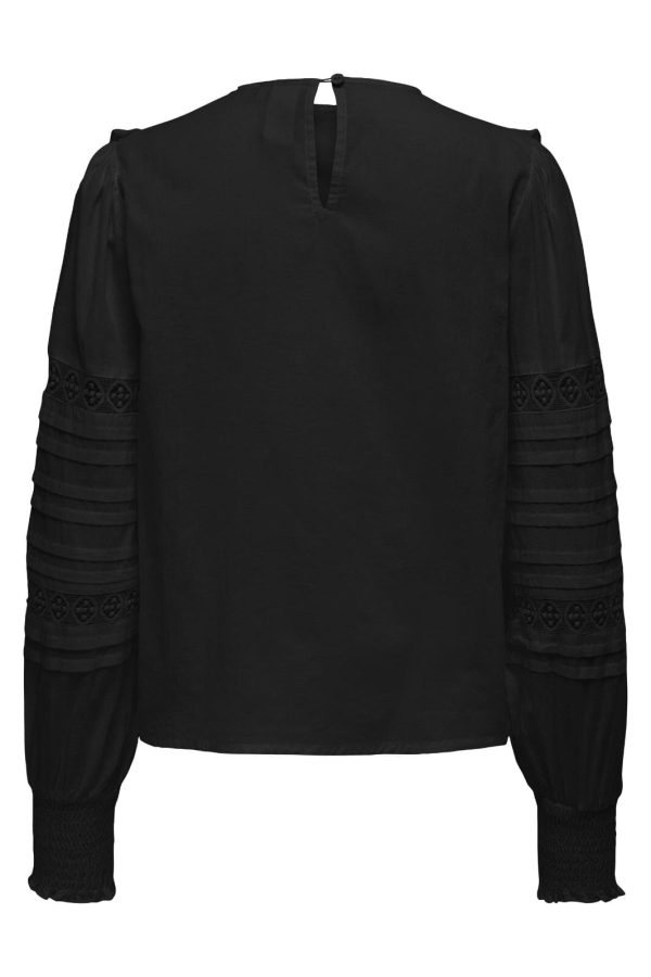 Only - Onlfabiana Lee Ls Mix Top - 4528529 Black For Sale