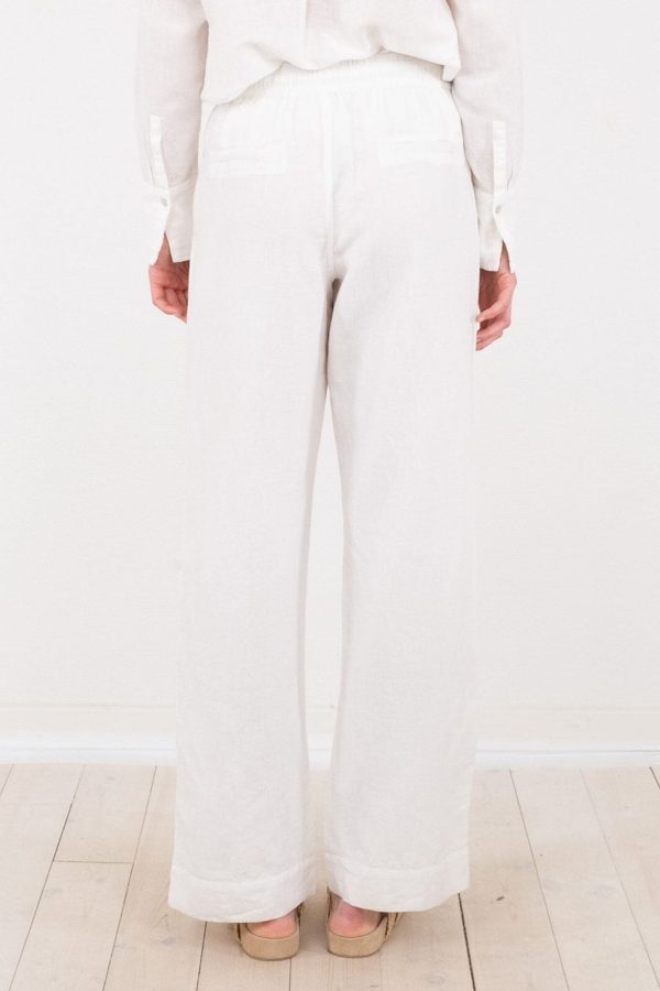 Forudbestilling - Neo Noir - Sonar Linen Pants - White For Cheap