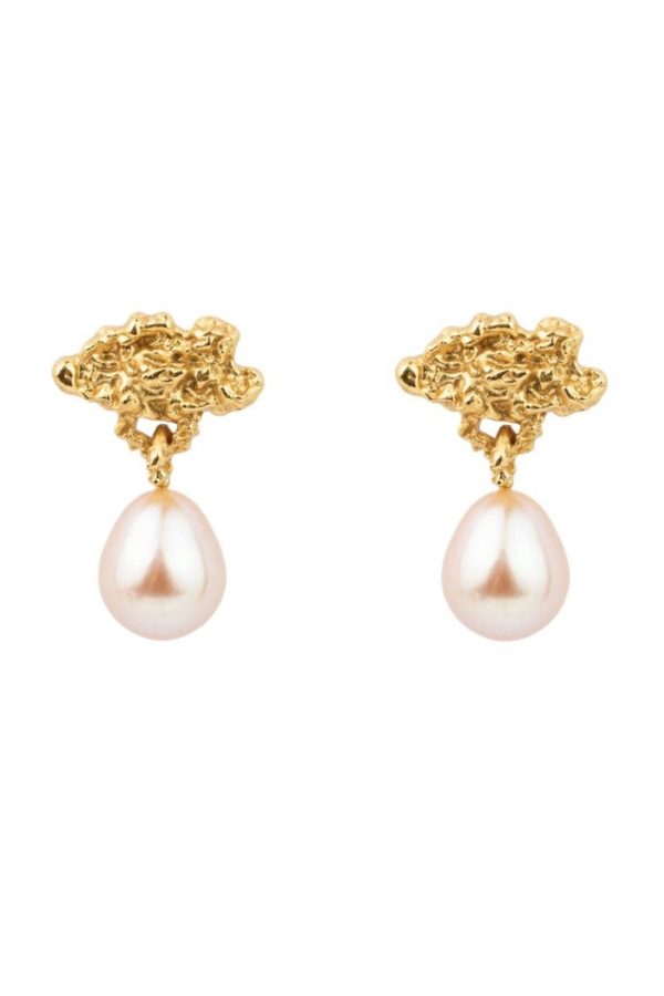 House Of Vincent - Hollow Cloud Earrings - Gilded Online Sale