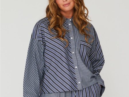 A-View - Mckenna Shirt - 112 Blue White Stribe Fashion