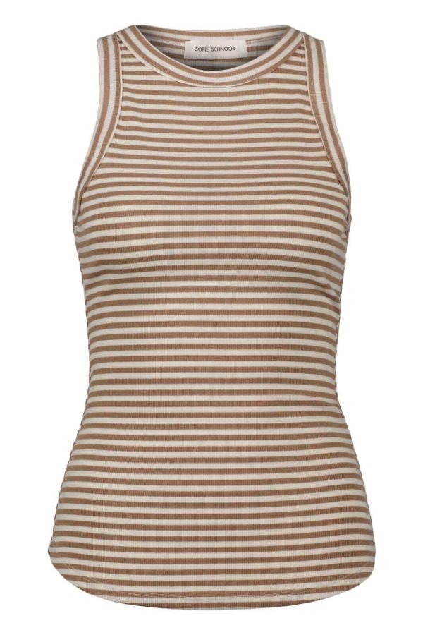 Sofie Schnoor - Snos434 Top - Beige Striped Supply