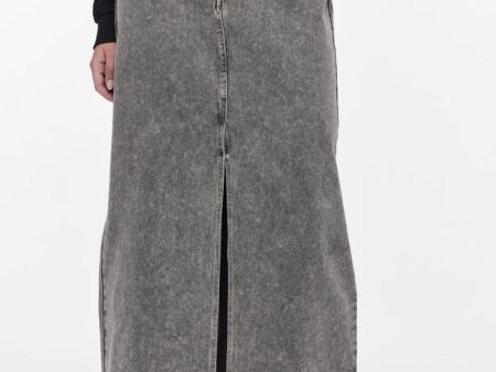 Pieces - Pcdanu Long Denim Skirt - 4501198 Light Grey Denim Online now