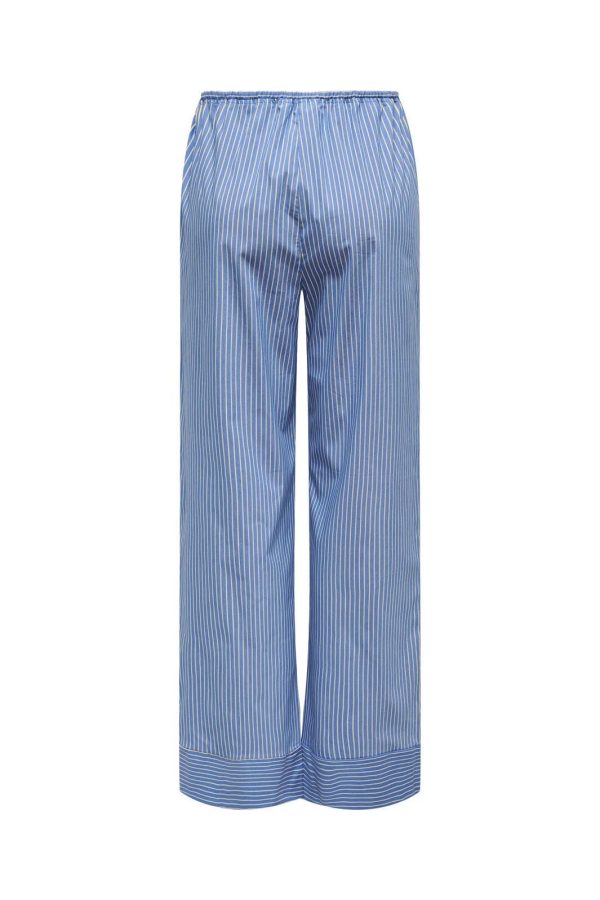 Only - Onlsalvi Wide Stripe Pant - 4465608 Blue Yonder Double Cream Fashion