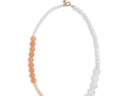 Enamel Copenhagen - Necklace, Tahlia - Light Pink, Pearls, Orange And Light Yellow For Sale