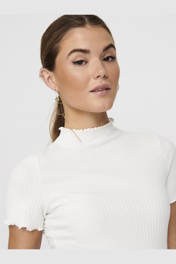 Only - Onlemma S S Highneck Top - 3601311 Egret Hot on Sale