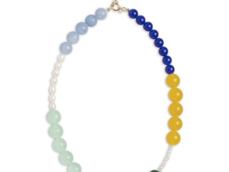 Enamel Copenhagen - Necklace, Tanya - Green, Blue, Yellow And Pearls Online now