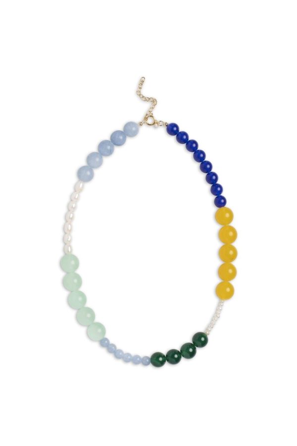 Enamel Copenhagen - Necklace, Tanya - Green, Blue, Yellow And Pearls Online now