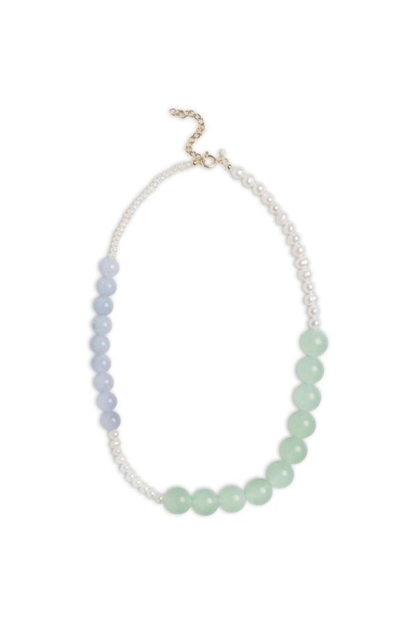 Enamel Copenhagen - Necklace, Yara - Pearls, Light Blue And Light Green Hot on Sale