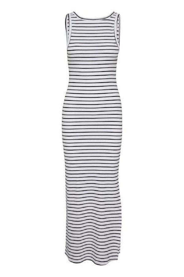 Gestuz - DrewGZ sl reversible stripe dress NOOS - Bright White Black stripe For Sale