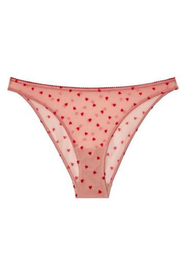 Understatement Underwear - Mesh Bikini Briefs - Pale Pink Deep Red For Cheap