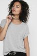 Only - Onlmoster S S O-Neck Top - 2079283 Light Grey Melange on Sale