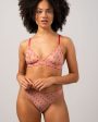 Understatement Underwear - Mesh Triangle Bralette - Pale Pink Deep Red Discount