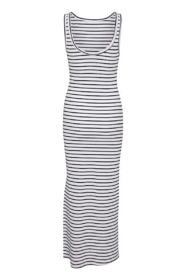 Gestuz - DrewGZ sl reversible stripe dress NOOS - Bright White Black stripe For Sale