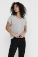 Only - Onlmoster S S O-Neck Top - 2079283 Light Grey Melange on Sale