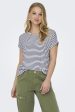 Only - Onlmoster Stripe S S O-Neck Top - 4448024 Cloud Dancer Naval Academy For Cheap