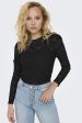 Only - Onlsmilla L S O-Neck Puff Top JRS - Black on Sale