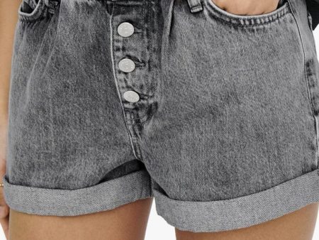 Only - Onlcuba Paperbag Shorts - 3771795 Grey Denim Supply