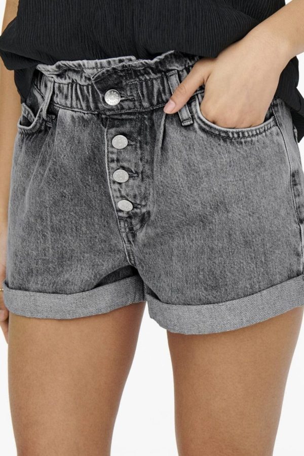 Only - Onlcuba Paperbag Shorts - 3771795 Grey Denim Supply