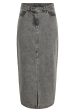 Pieces - Pcdanu Long Denim Skirt - 4501198 Light Grey Denim Online now