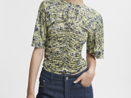 Gestuz - MinulyGZ P ss blouse - Green floral multi Hot on Sale