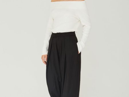 A-View - Rib Offshoulder Blouse - 005 Off White For Discount