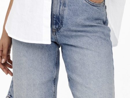 Only - Onlsonny hw wide dnm shorts - Light Blue Denim Fashion