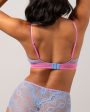 Understatement Underwear - Lace Mesh Plunge Bralette - Light Blue   Candy Pink Hot on Sale