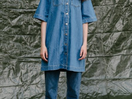 Global Funk - Mira-G Dress - Mid Vintage Blue Online now