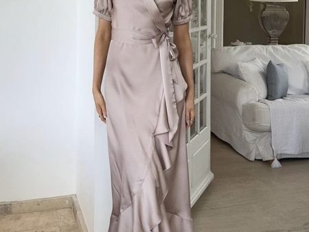 Karmamia - Iris Dress - Hammered Satin Blush Online Sale