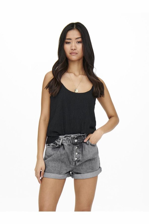 Only - Onlcuba Paperbag Shorts - 3771795 Grey Denim Supply