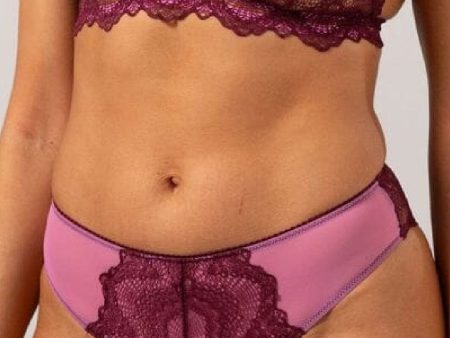 Understatement Underwear - Lace Cheeky - Burgundy   Candy Pink Online now