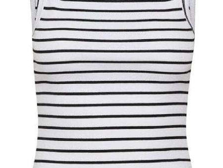 Gestuz - DrewGZ sl reversible stripe top NOOS - Bright White Black stripe Sale