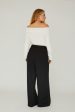 A-View - Rib Offshoulder Blouse - 005 Off White For Discount