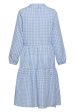 Noella - Rania Long Dress - Light Blue Check Online Hot Sale