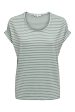 Only - Onlmoster Stripe S S O-Neck Top - 3562253 Jadeite Cloud Dancer Fashion