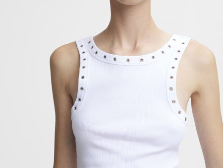 Gestuz - DrewGZ eyelet tank top - Bright White Online now