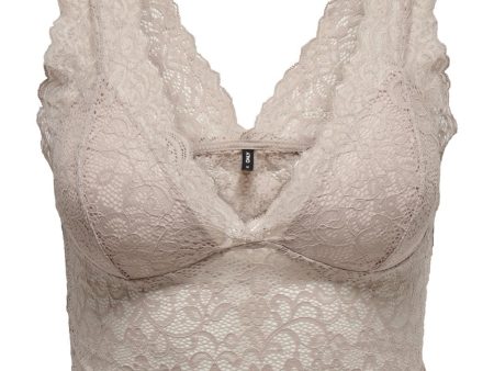 Only - Onljolie Long Lace Bra - 4416164 Mushroom Fashion