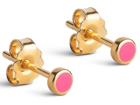 Enamel Copenhagen - Stud, Enamel Dot E313G 1 Pair - Pink Online Hot Sale